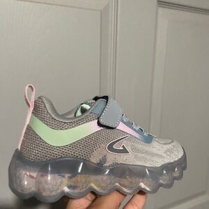 Kids' Stylish Gray and Green Sneakers
